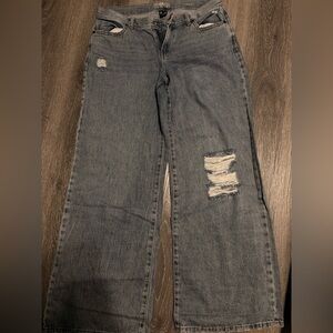 Distressed Gray Women Jeans